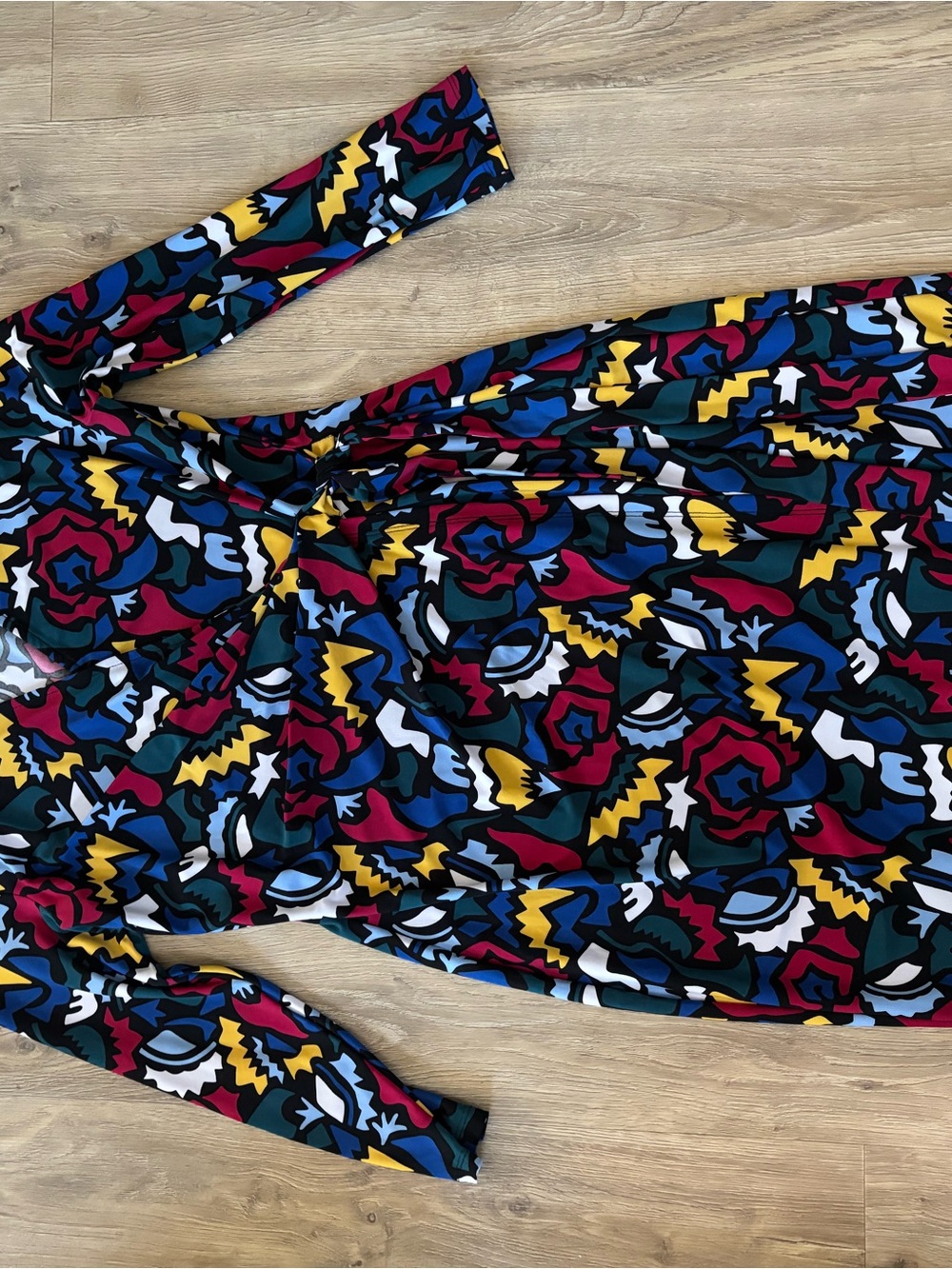 Anne Klein Multicolor Long Sleeve Abstract Print Dress